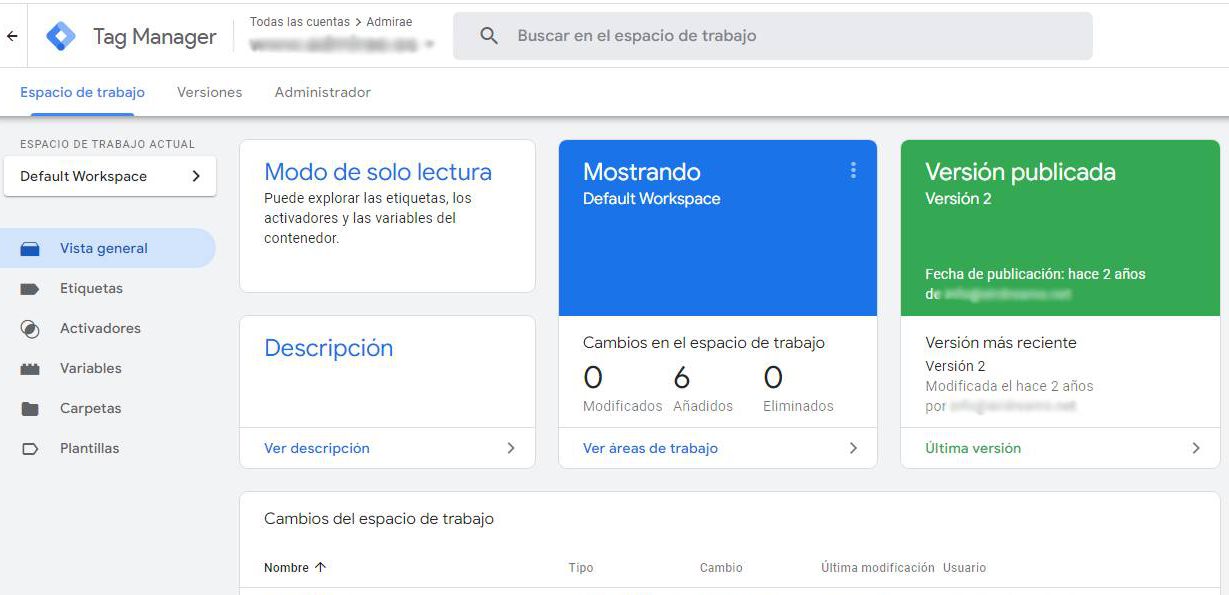 Acceso a Google Tag Manager